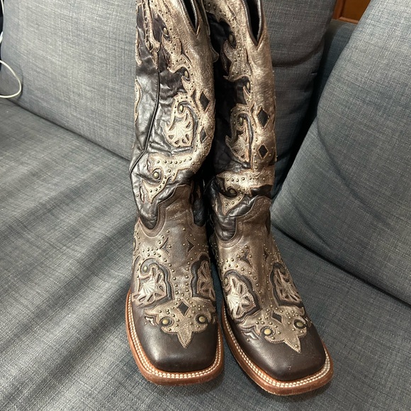 Lucchese Boots Women's Size 10 C Brown and tan Leather - Picture 3 of 14